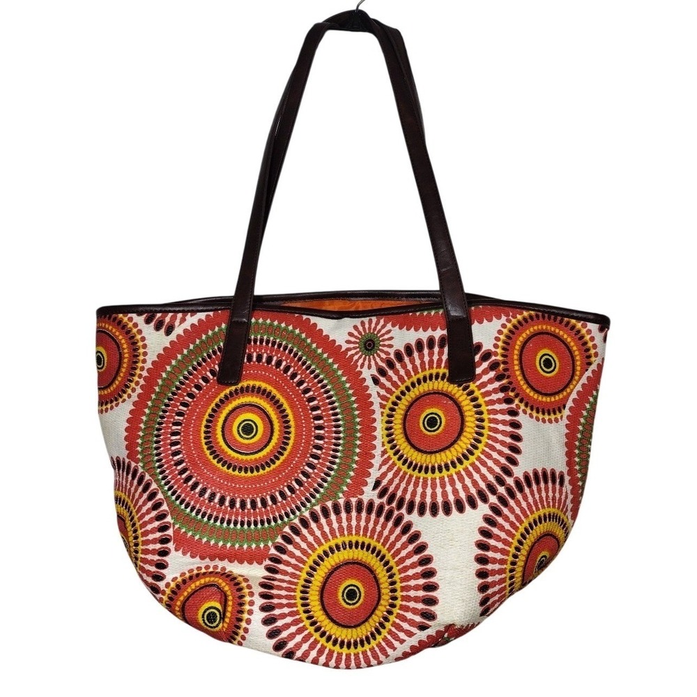 Neiman Marcus Extra Large Lined Bag Colorful Tote Beach Vacay Resort Retro
